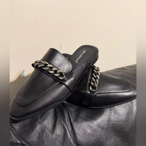 Mossimo Supply Co. Black Chain Detail Women's Mules